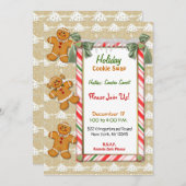 Gingerbread Fun Cookie Exchange Uitnodiging (Voorkant / Achterkant)