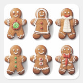 Gingerbread Gallery: Een vakantie assortiment Vierkante Sticker (Voorkant)