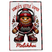 Gingerbread Gamer Rood & Zwart Geplaagd Kerstmis Medium Cadeauzakje (Voorkant)