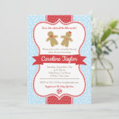 Gingerbread Gender Reveal Baby shower Invitation Kaart (Staand voorkant)