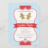 Gingerbread Gender Reveal Baby shower Invitation Kaart (Voorkant / Achterkant)