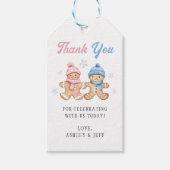 Gingerbread Gender Reveal Party Bedankt Cadeaulabel (Voorkant)