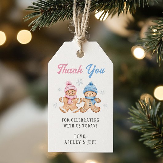 Gingerbread Gender Reveal Party Bedankt Cadeaulabel