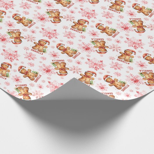 Gingerbread gepersonaliseerd cadeaupapier (Hoek)