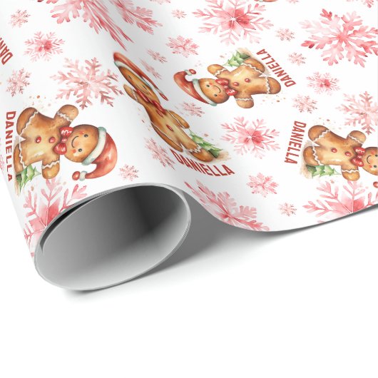 Gingerbread gepersonaliseerd cadeaupapier (Rol Hoek)