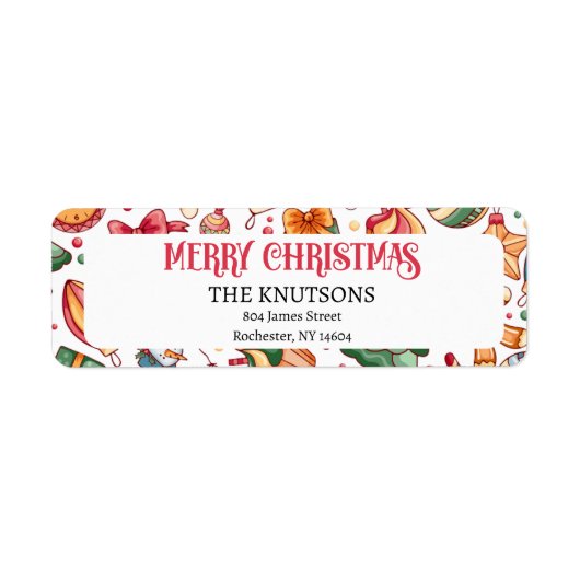 Gingerbread Gepersonaliseerd Kerstretouradres Etiket (Voorkant)