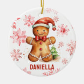 Gingerbread Gepersonaliseerde Tree Ornament (Voorkant)