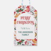 Gingerbread gepersonaliseerde vrolijke kerst cadeaulabel (Voorkant)