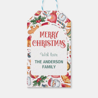 Gingerbread gepersonaliseerde vrolijke kerst cadeaulabel