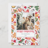 Gingerbread Gepersonaliseerde Vrolijke Kerstfoto Feestdagenkaart (Voorkant)