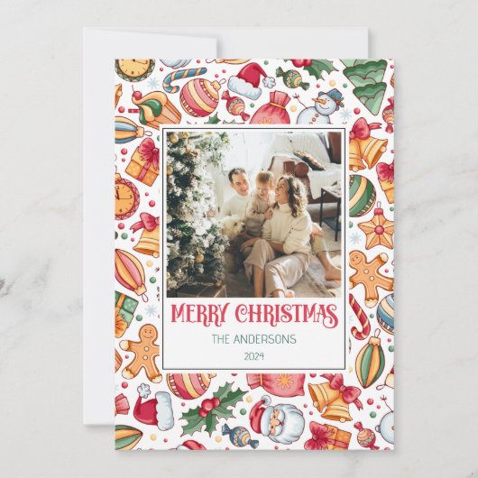 Gingerbread Gepersonaliseerde Vrolijke Kerstfoto Feestdagenkaart (Voorkant)