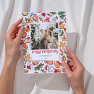 Gingerbread Gepersonaliseerde Vrolijke Kerstfoto Feestdagenkaart