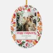 Gingerbread Gepersonaliseerde Vrolijke Kerstfoto Keramisch Ornament (Voorkant)