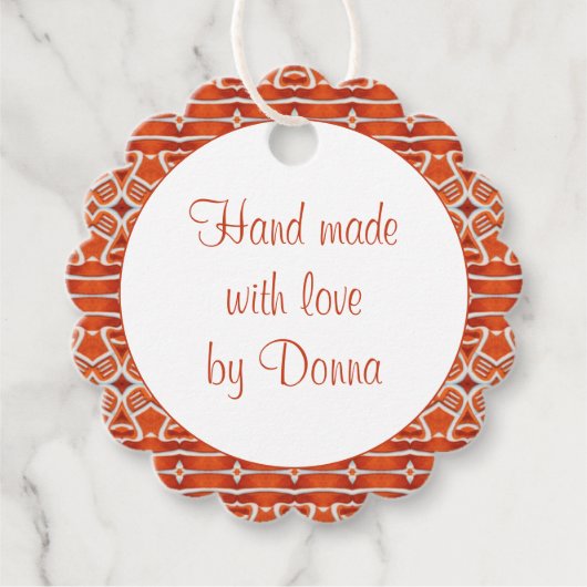 GINGERBREAD Geschulpte Ronde "Handgemaakte" Labels (Voorkant)