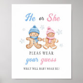 Gingerbread geslacht onthulling Draag je raad bord Poster (Voorkant)