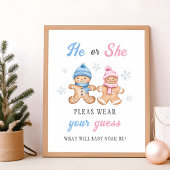 Gingerbread geslacht onthulling Draag je raad bord Poster