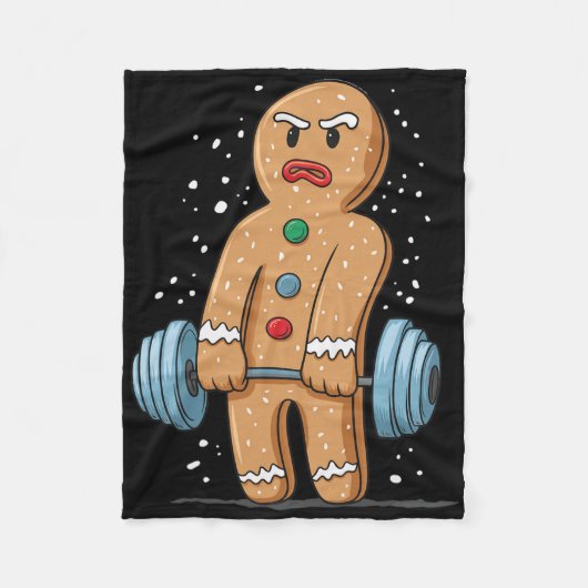 Gingerbread Gewichtheffen Workout Bodybuilding 1 Fleece Deken (Voorkant)