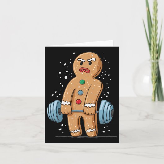 Gingerbread Gewichtheffen Workout Bodybuilding 1 Kaart (Voorkant)