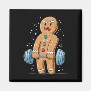 Gingerbread Gewichtheffen Workout Bodybuilding 1 Magneet