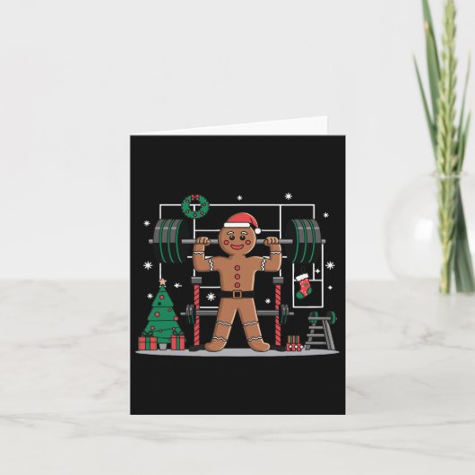 Gingerbread Gewichtheffen Workout Bodybuilding 2 Kaart (Voorkant)