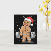Gingerbread Gewichtheffen Workout Bodybuilding Kaart (Gele Bloem)