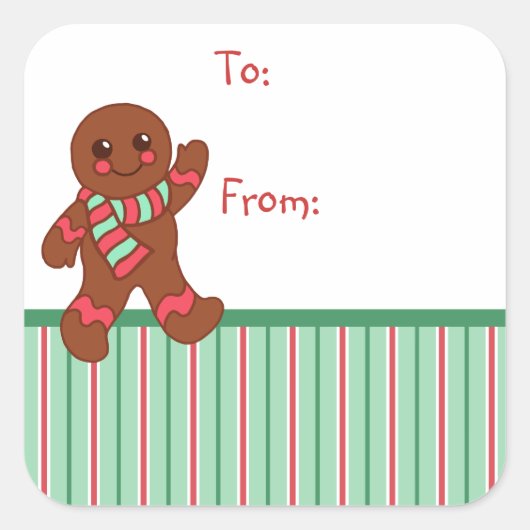 Gingerbread Gift Label Stickers (Voorkant)