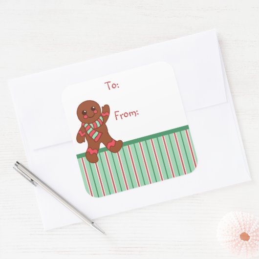 Gingerbread Gift Label Stickers (Envelop)