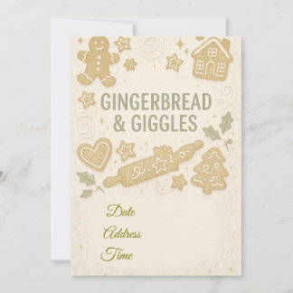 Gingerbread & Giggles Winter Uitnodiging |Whimsisc