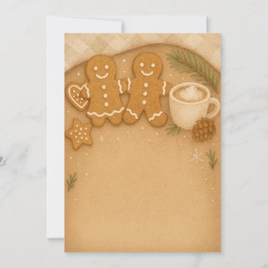 Gingerbread & Giggles Winterfeest Uitnodiging (Achterkant)