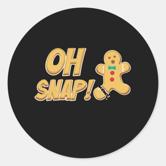 Gingerbread Gingerbread Cookie Oh Snap Ronde Sticker (Voorkant)