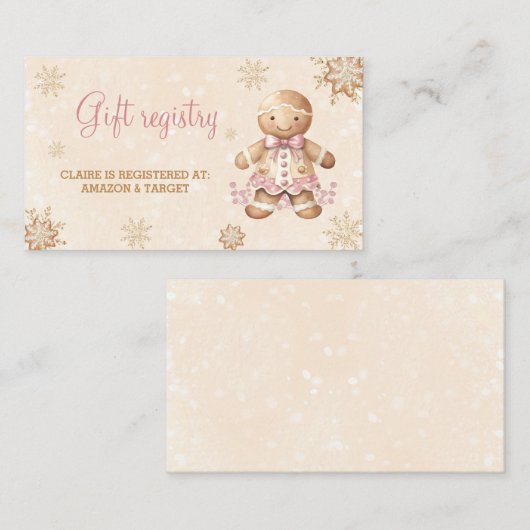 Gingerbread Girl Baby shower Gift Registry Kaart (Voorkant / Achterkant)