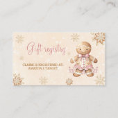 Gingerbread Girl Baby shower Gift Registry Kaart (Voorkant)