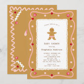 Gingerbread Girl Baby shower Uitnodiging (Voorkant / Achterkant)
