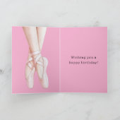 Gingerbread Girl Ballerina Ballet Verjaardag Kaart (Binnen)