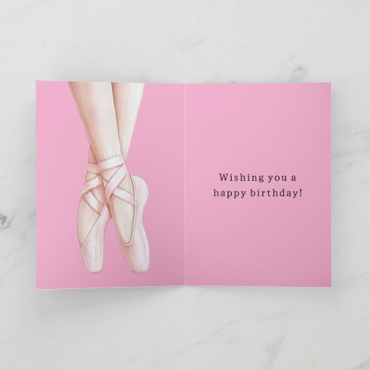 Gingerbread Girl Ballerina Ballet Verjaardag Kaart (Binnen)