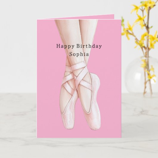 Gingerbread Girl Ballerina Ballet Verjaardag Kaart (Gele Bloem)