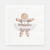 Gingerbread Girl Ballerina Ballet Verjaardag Servet (Voorkant)