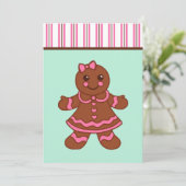 Gingerbread Girl Uitnodigingen (Staand voorkant)