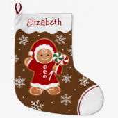 Gingerbread Girl with Peppermint Lollipops Grote Kerstsok (Voorkant)