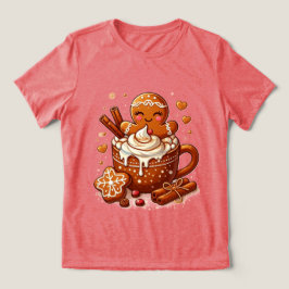 Gingerbread Girl's Hot Cocoa Hot Tub Retreat Tri-Blend Shirt