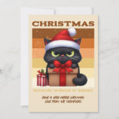 Gingerbread Glow Funny Cat Retro Christmas Photo Feestdagenkaart (Voorkant)