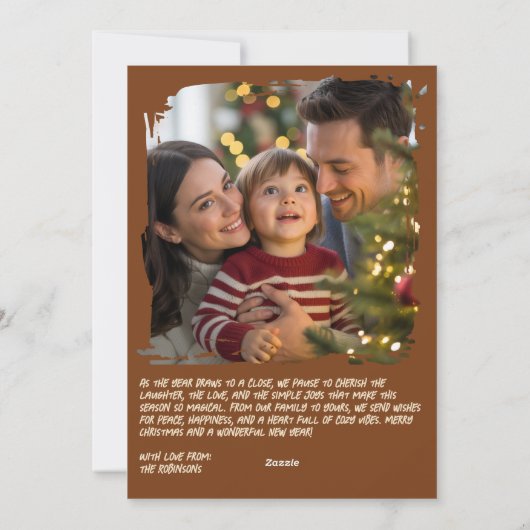 Gingerbread Glow Funny Cat Retro Christmas Photo Feestdagenkaart (Achterkant)