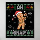 Gingerbread Golf Christmas Cookie Oh Snap Santa Ug Poster (Voorkant)