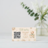 Gingerbread Green Baby shower Gift Registry QR Informatiekaartje (Staand voorkant)