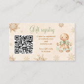 Gingerbread Green Baby shower Gift Registry QR Informatiekaartje (Voorkant)
