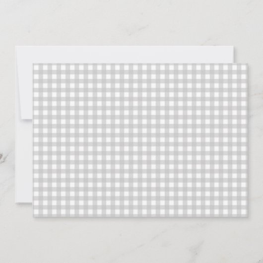 Gingerbread Grey Gingham kerstfeest vakantie Kaart (Achterkant)