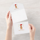 Gingerbread Groeten Kerstmis All In One Uitnodiging (Afscheurbaar)