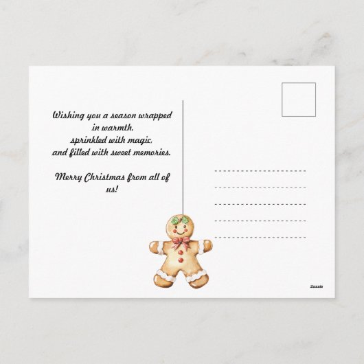 Gingerbread Groetjes Foto Feestdagenkaart (Achterkant)