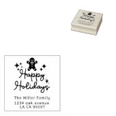 Gingerbread happy holiday rubberstempel (Gestempeld)