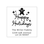 Gingerbread happy holiday rubberstempel (Afrduk)